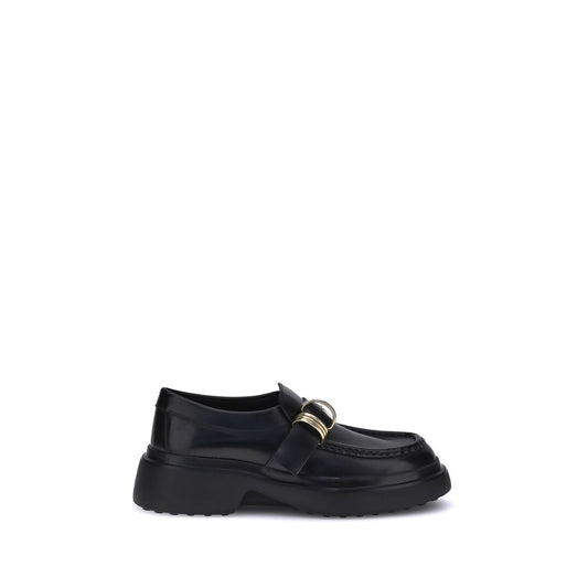 Tod's Black Rubber Platform Loafers