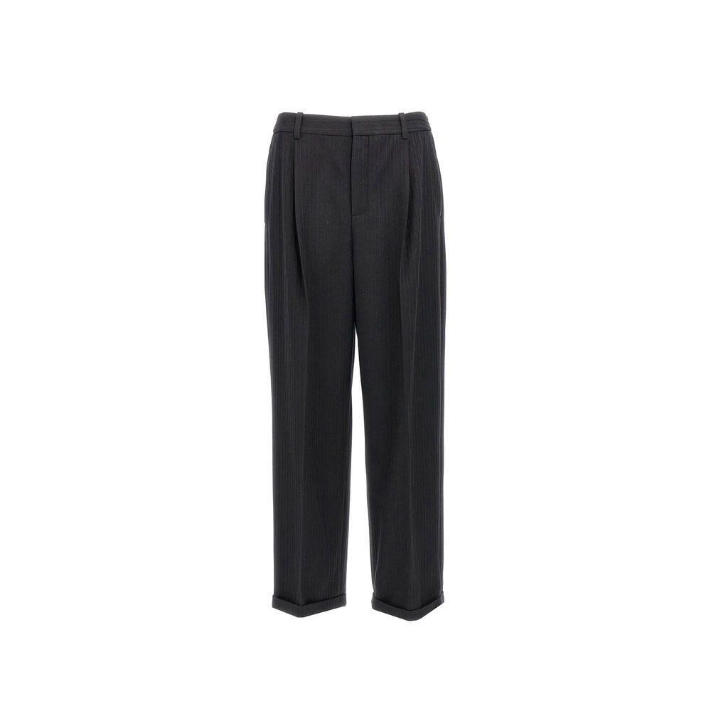 Saint Laurent Cashmere And Wool Flannel 90'S Striped Pants SA-8815637266644-IT52 | XL