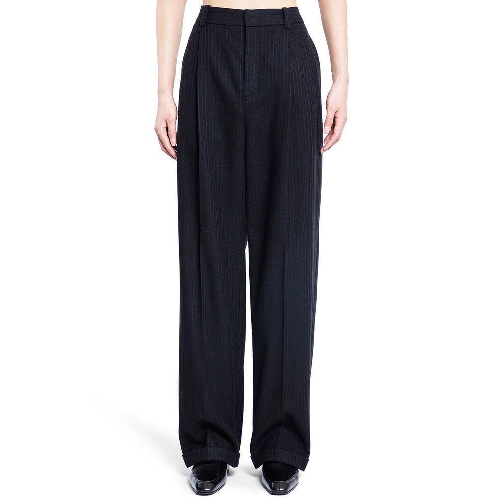 Saint Laurent Cashmere And Wool Flannel 90'S Striped Pants SA-8815637266644-IT52 | XL