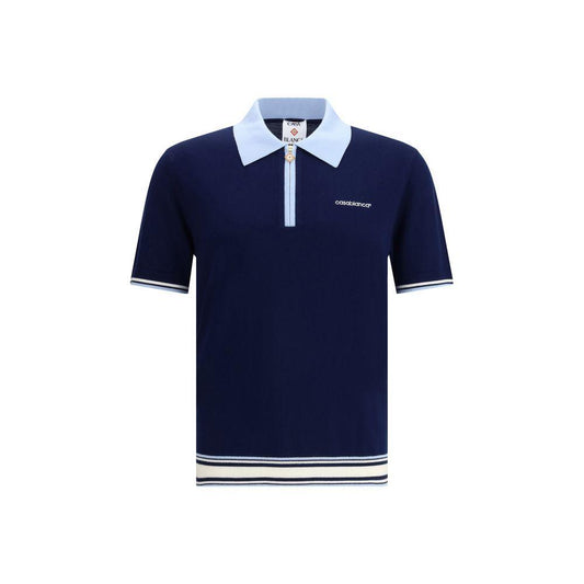 Casablanca Merino Wool Polo Shirt CA-MPF25KW100201BLUE-M