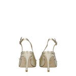 Stuart Weitzman Gold Leather Stiletto Heels Sandals