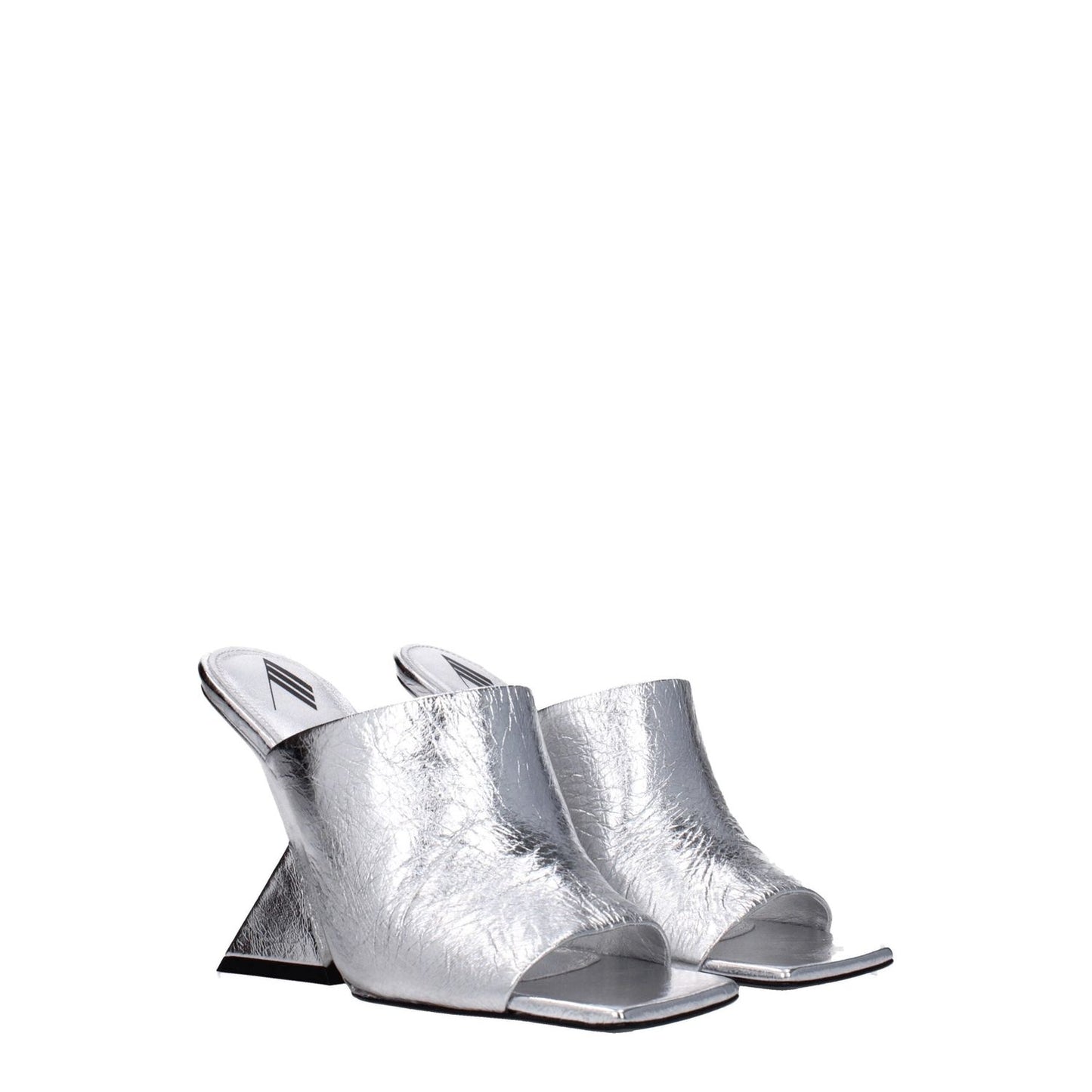 The Attico Gray Leather Platforms