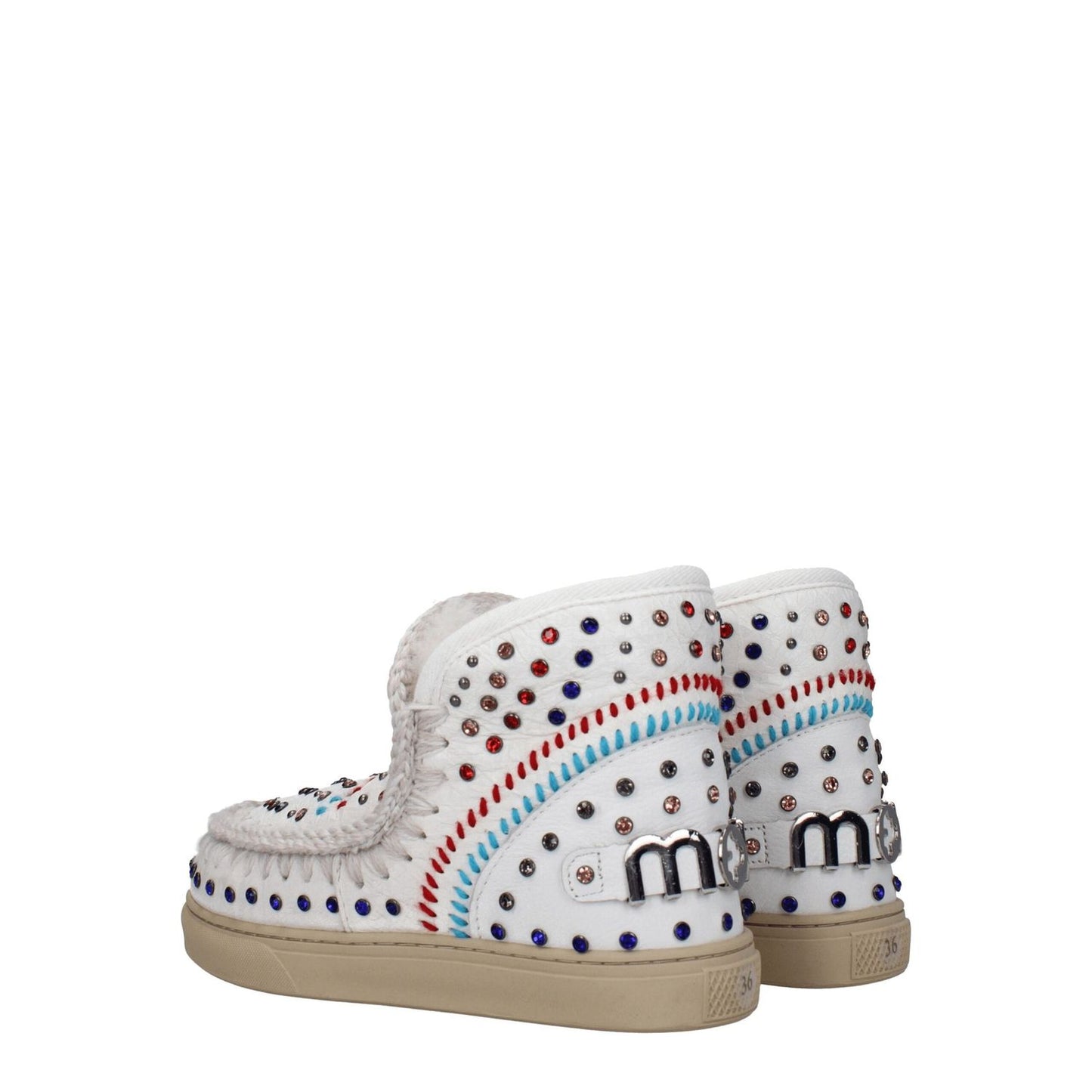 Mou White Leather Ankle Boots MO-8547457007881-EU36/US6