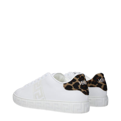 Versace White Leather Low Top Sneakers Versace