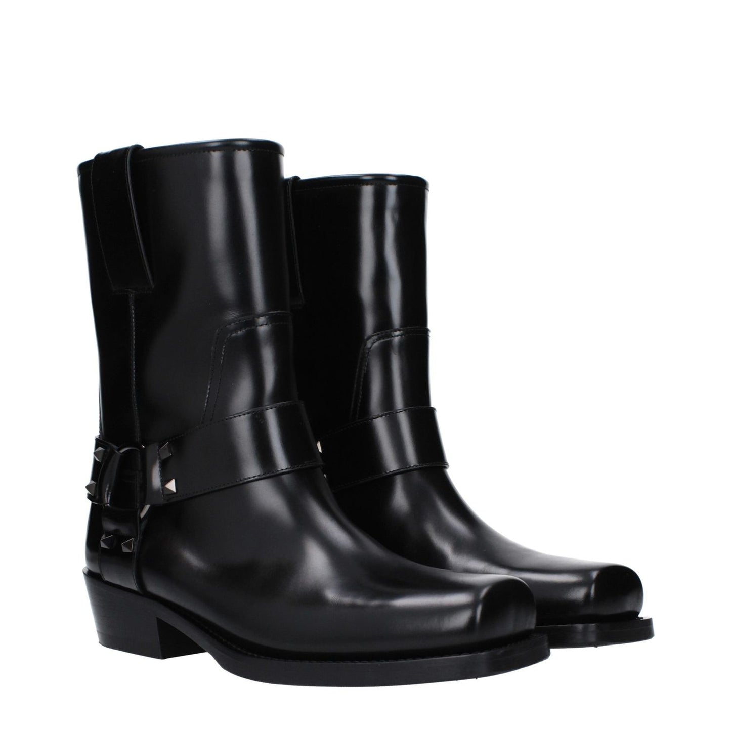 Valentino Garavani Black Leather Ankle Boots Valentino Garavani