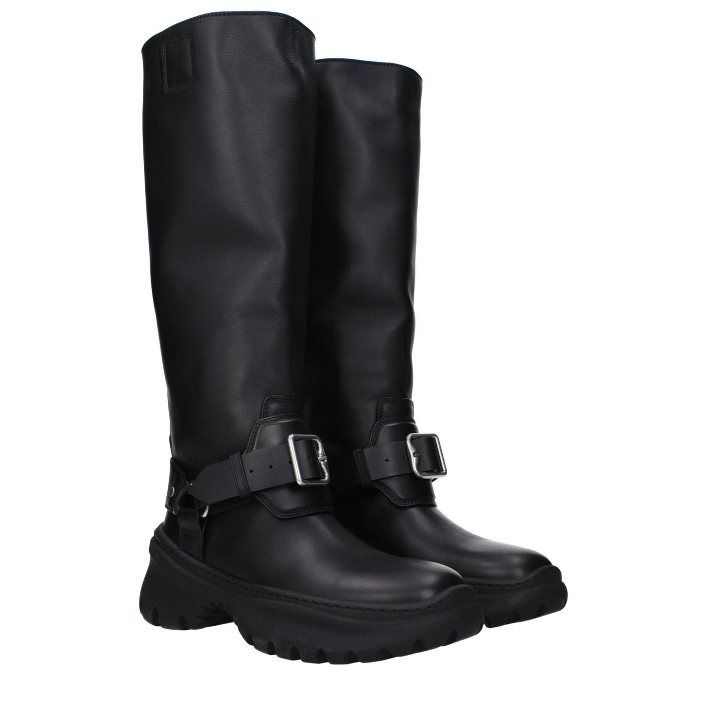 Burberry Black Leather Boots Burberry