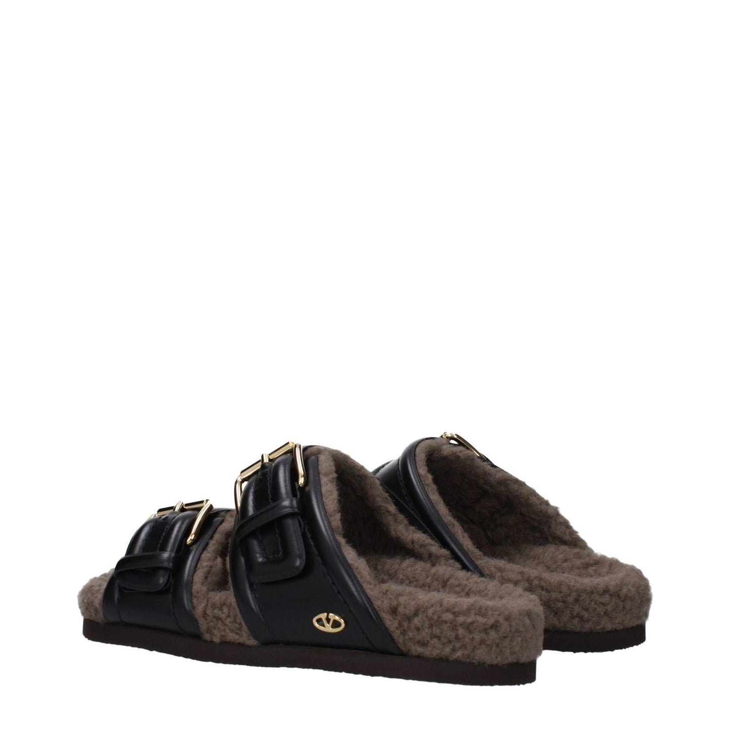 Valentino Garavani Black Leather Slippers Valentino Garavani