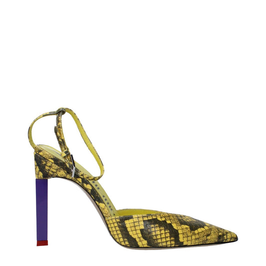 The Attico Yellow Leather High Heel Pumps The Attico