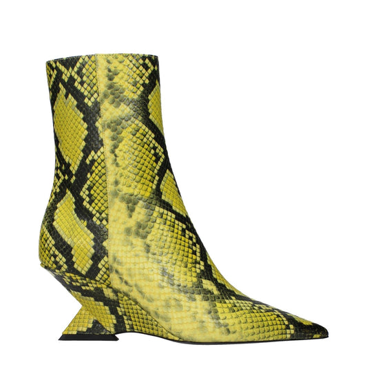 The Attico Yellow Leather Ankle Boots The Attico