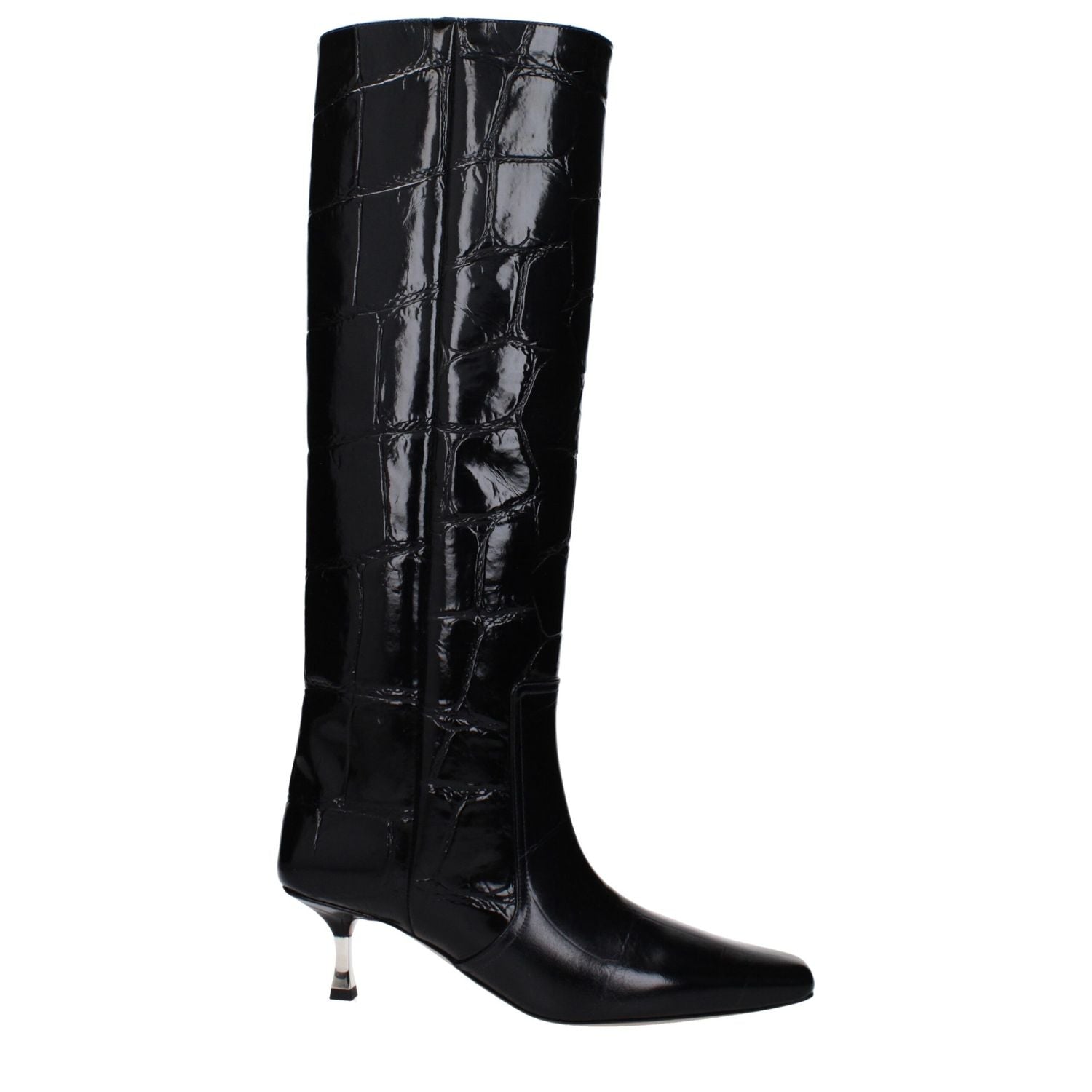 Paris Texas Black Leather Boots