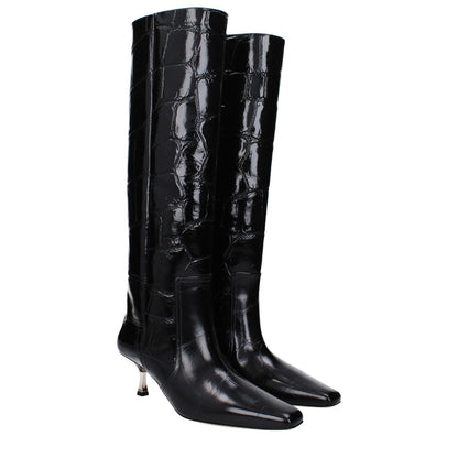 Paris Texas Black Leather Boots