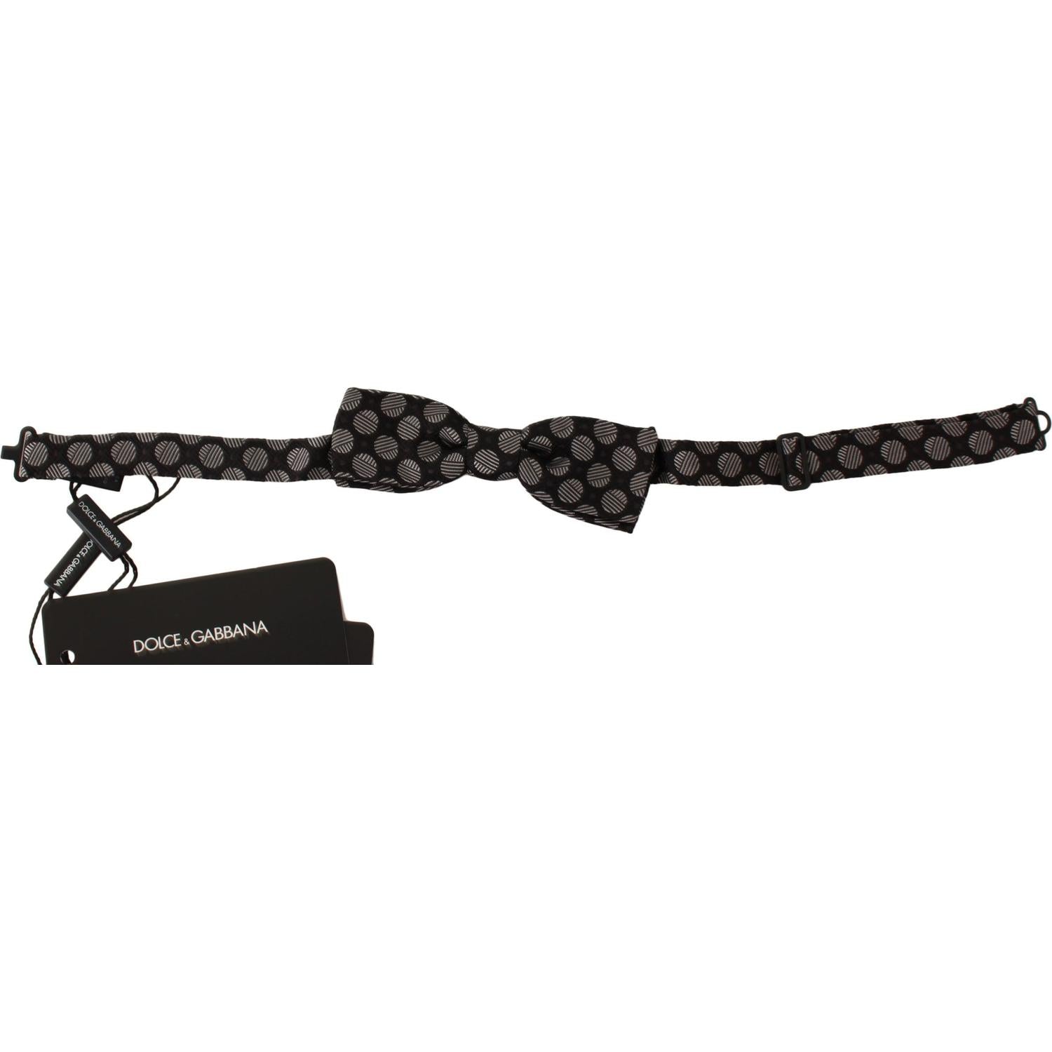 Dolce & Gabbana Brown Silk Polka Dot Jacquard Men  Bow Tie Papillon
