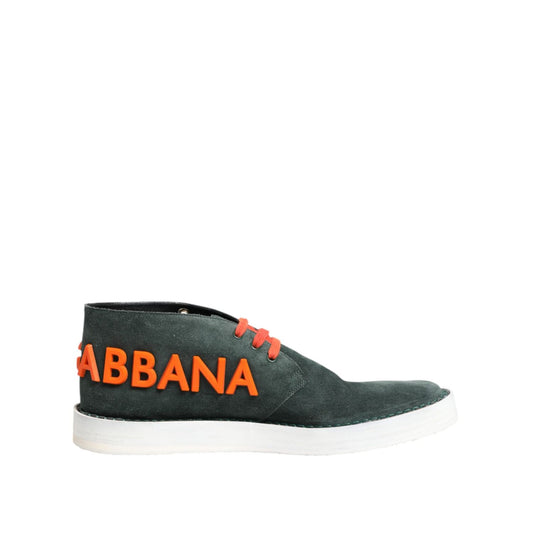Dolce & Gabbana Green Derby Logo Casual Men Sneakers Shoes