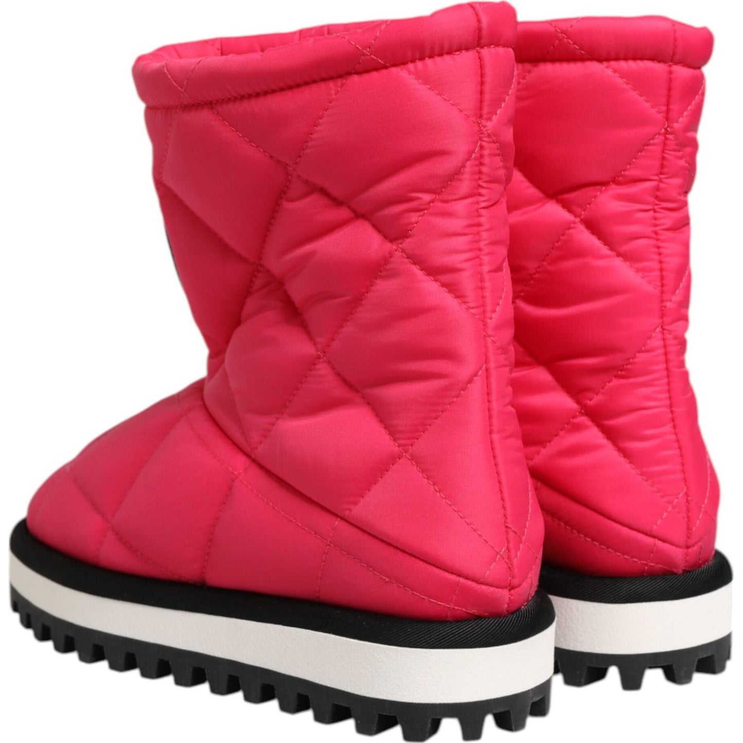 Dolce & Gabbana Pink White Viscose Padded Mid Calf Boots Shoes LA12811 -37