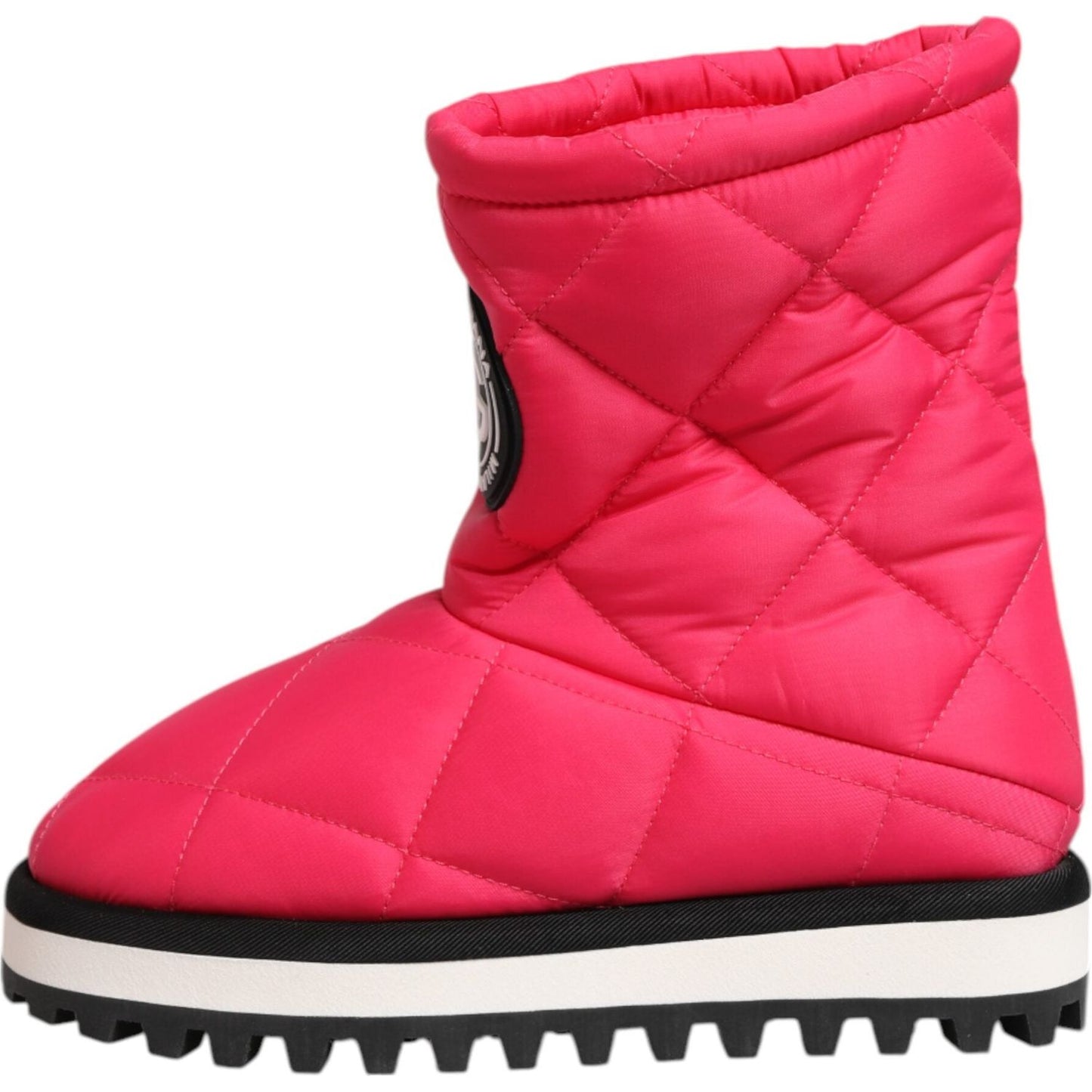 Dolce & Gabbana Pink White Viscose Padded Mid Calf Boots Shoes LA12811 -37