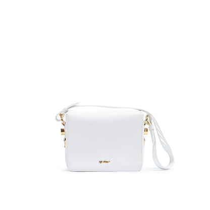 Off-White White/Gold Metallic Stripe Crossbody Bag