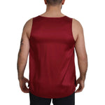 Dolce & Gabbana Red Round Neck Sleeveless Silk T-shirt TSH7959-50