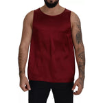 Dolce & Gabbana Red Round Neck Sleeveless Silk T-shirt TSH7959-50