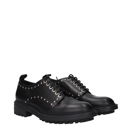 Max Mara Black Leather Oxfords And Derbies MA-15261731553545-EU38/US8