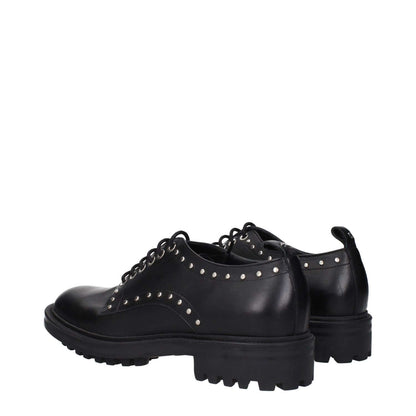 Max Mara Black Leather Oxfords And Derbies