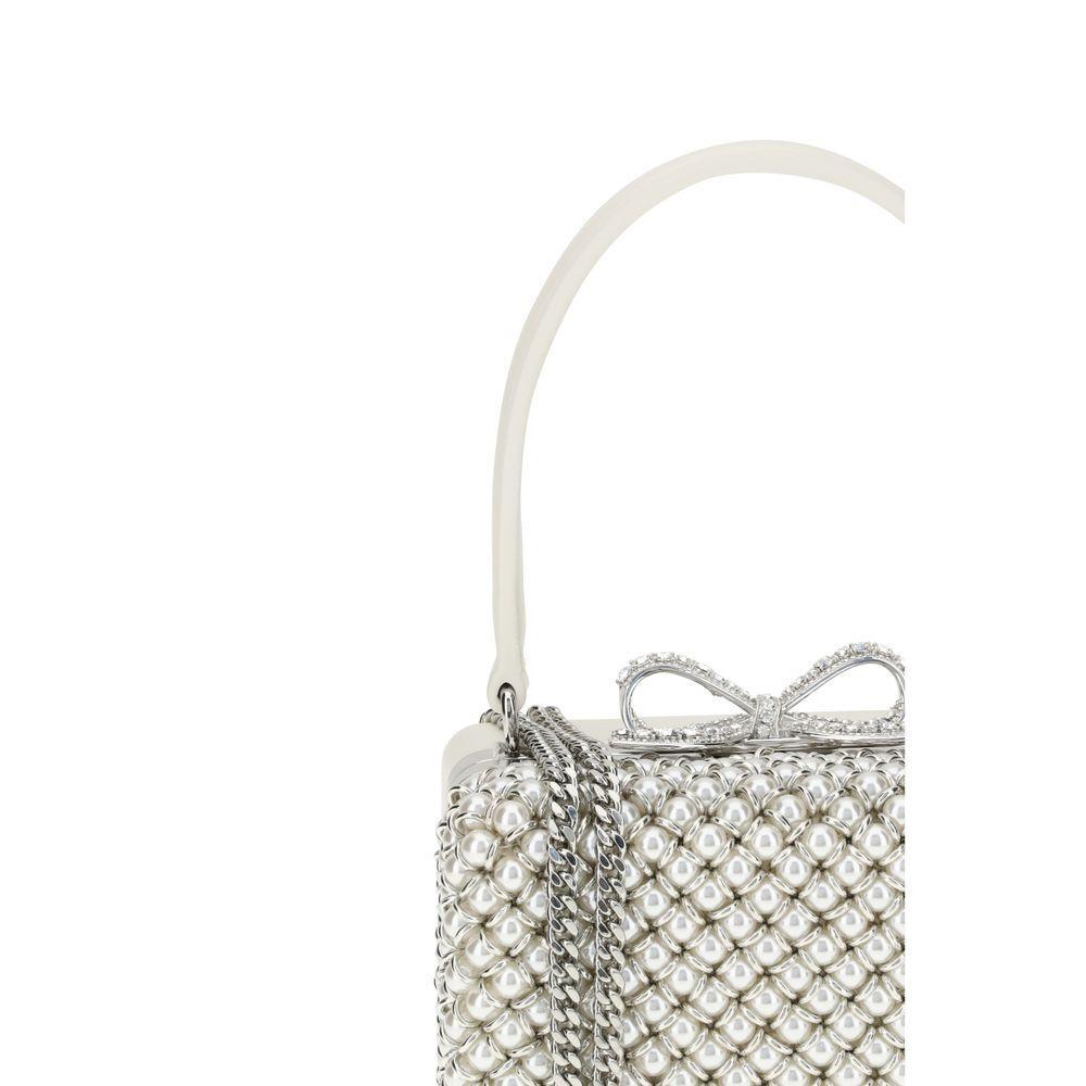 Self-Portrait Pearl-adorned Handbag SEAW25312CCREAMBB