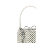 Self-Portrait Pearl-adorned Handbag SEAW25312CCREAMBB