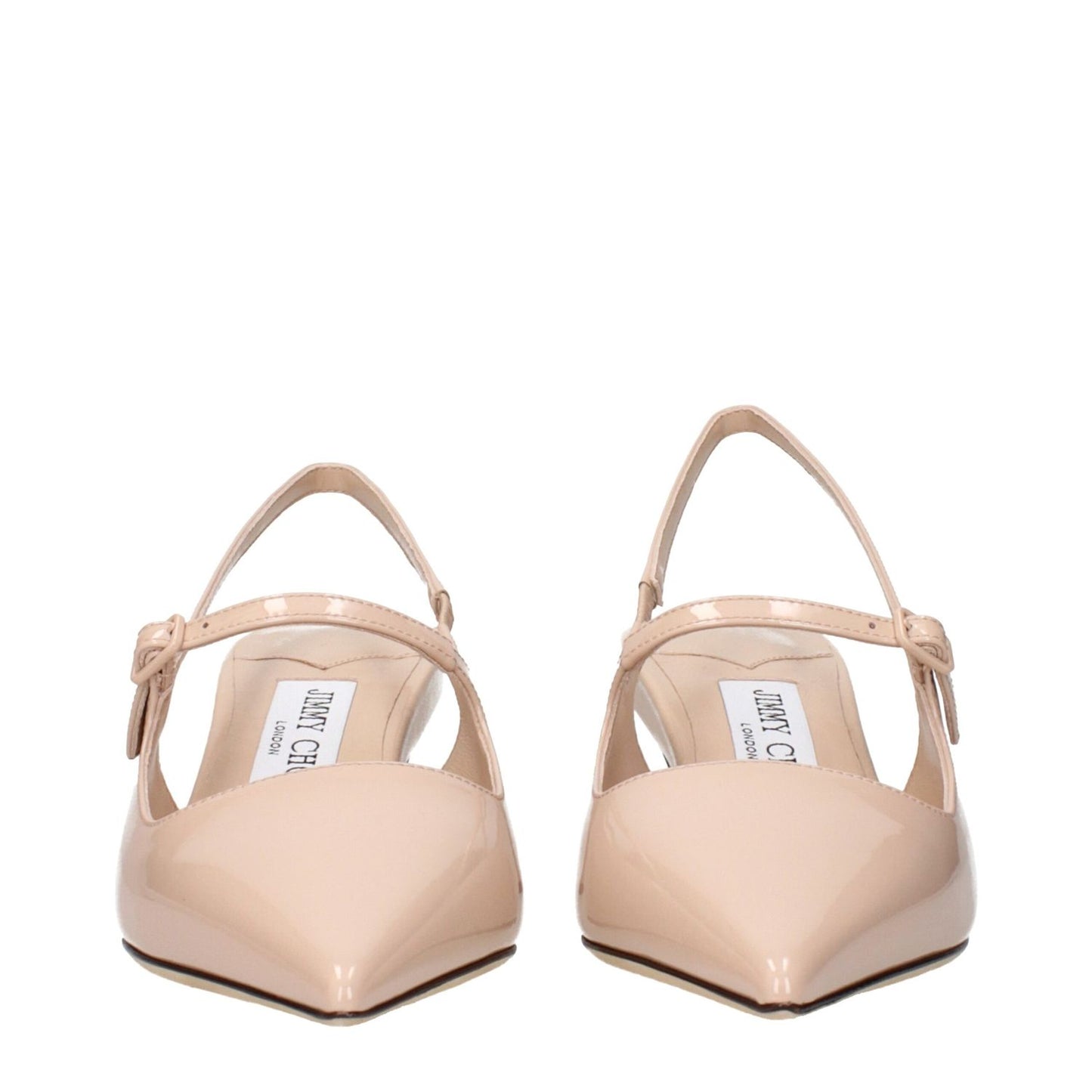 Jimmy Choo Pink Leather Mid Heel Pumps