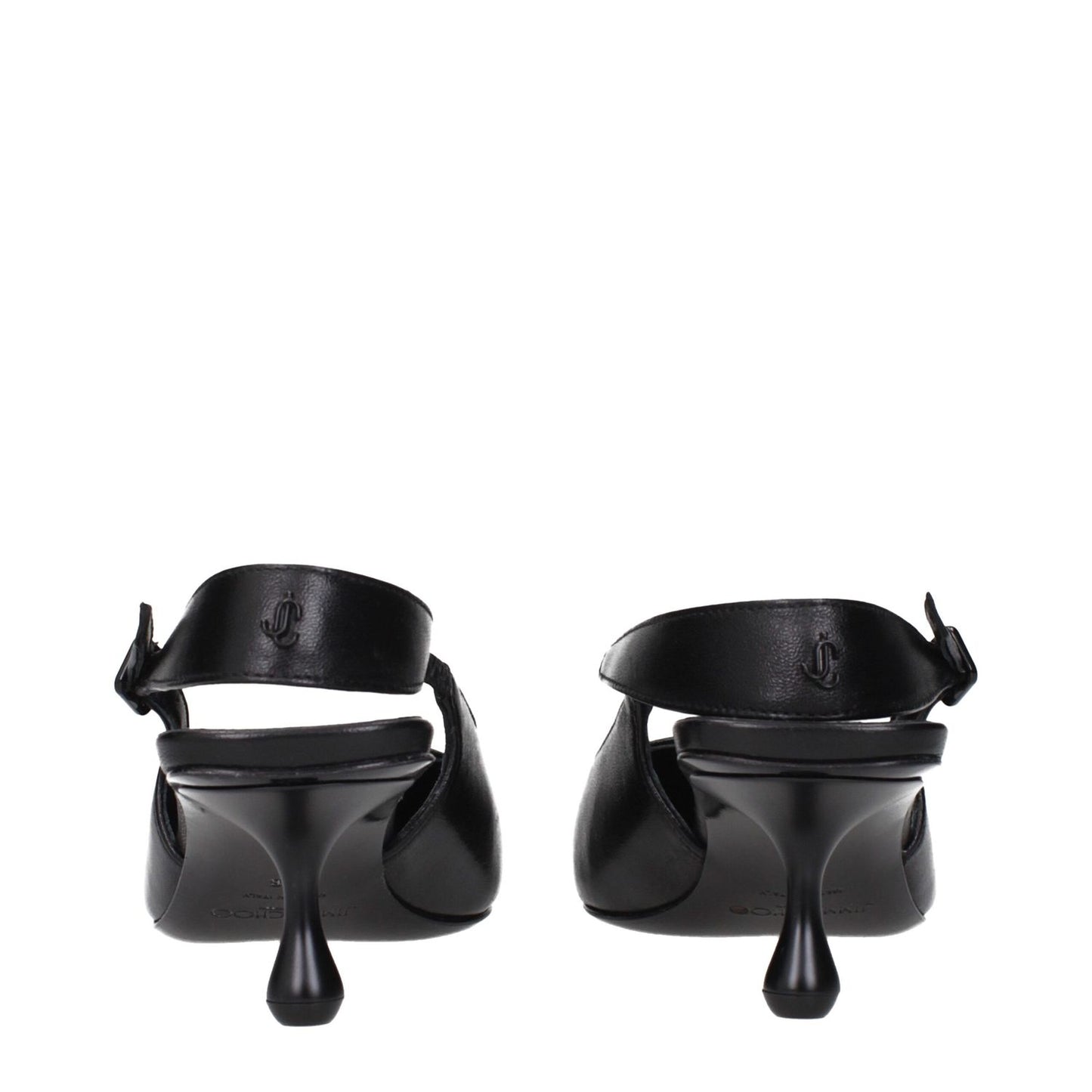 Jimmy Choo Black Leather Flat Sandals