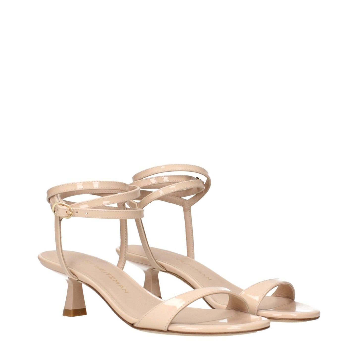 Stuart Weitzman Beige Leather Stiletto Heel Sandals