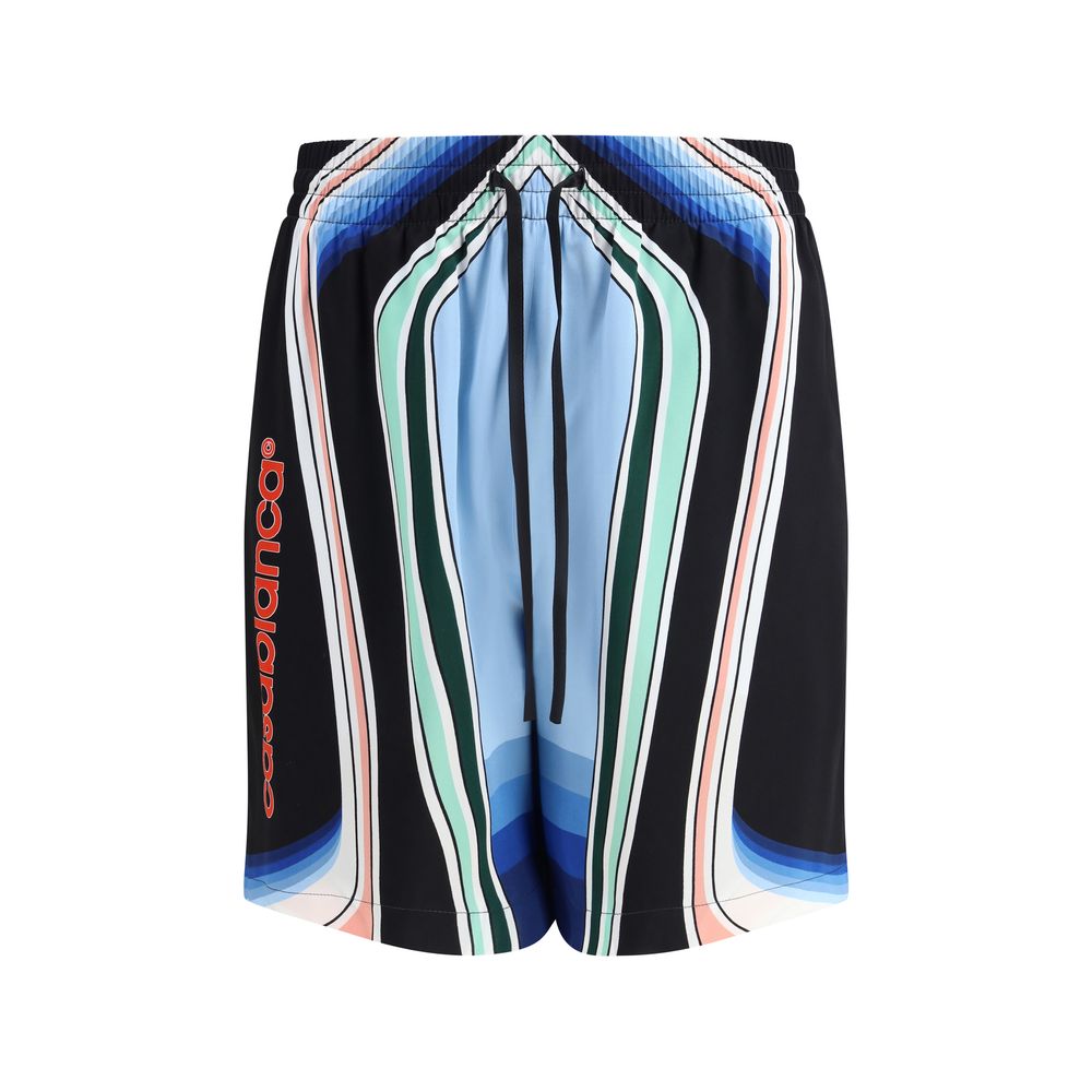 Casablanca Multicolor Silk Bermuda Shorts