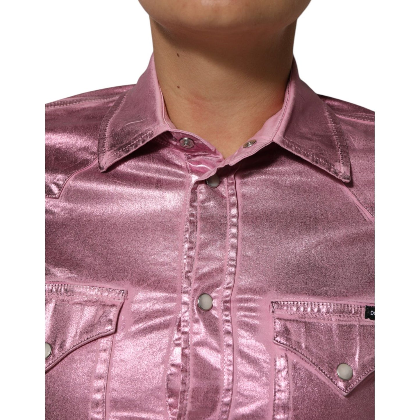 Dolce & Gabbana Pink Cotton Stretch Collared Cropped Jacket 1728,67345645728,Cloaks - Jackets & Coats - Clothing,Clothing,Dolce & Gabbana,IT36|XXS,Jackets & Coats - Clothing,Material: 96% Cotton 4% Elastane,Pink,Preowned / Defect,Women