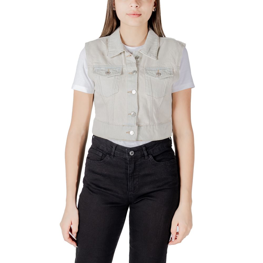 Only Light Blue Cotton Sleveless Jacket 1728,71956299936,Clothing,IT38|XS,IT40|S,IT42|M,IT44|L,Jackets & Coats - Clothing,Light Blue,New with tags,Only,Sleveless Jacket - Jackets & Coats - Clothing,Women