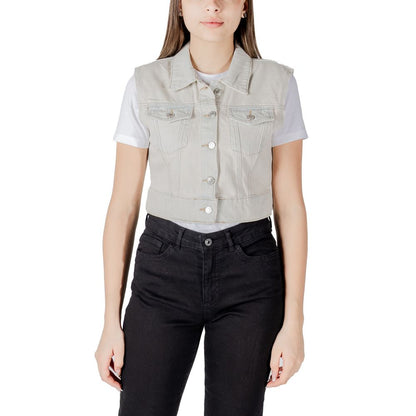 Only Light Blue Cotton Sleveless Jacket 1728,71956299936,Clothing,IT38|XS,IT40|S,IT42|M,IT44|L,Jackets & Coats - Clothing,Light Blue,New with tags,Only,Sleveless Jacket - Jackets & Coats - Clothing,Women