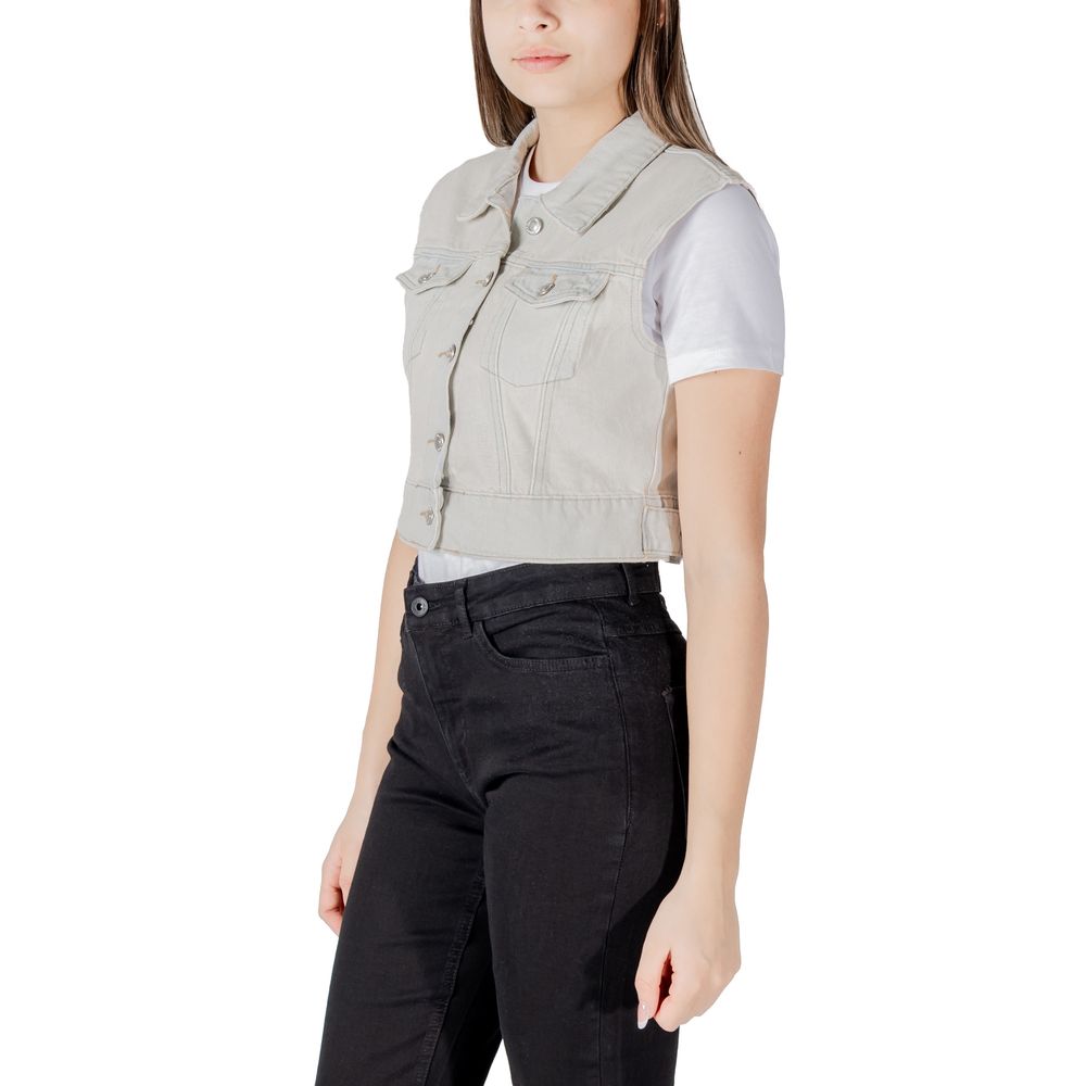 Only Light Blue Cotton Sleveless Jacket 1728,71956299936,Clothing,IT38|XS,IT40|S,IT42|M,IT44|L,Jackets & Coats - Clothing,Light Blue,New with tags,Only,Sleveless Jacket - Jackets & Coats - Clothing,Women