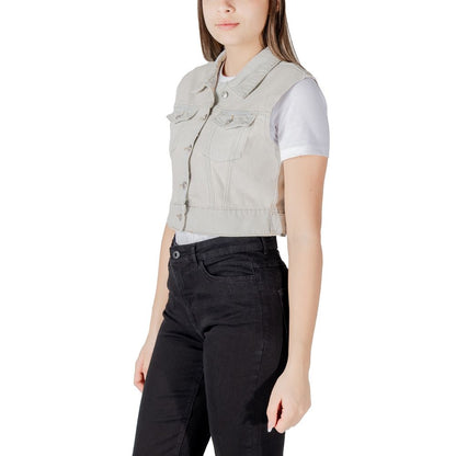 Only Light Blue Cotton Sleveless Jacket 1728,71956299936,Clothing,IT38|XS,IT40|S,IT42|M,IT44|L,Jackets & Coats - Clothing,Light Blue,New with tags,Only,Sleveless Jacket - Jackets & Coats - Clothing,Women