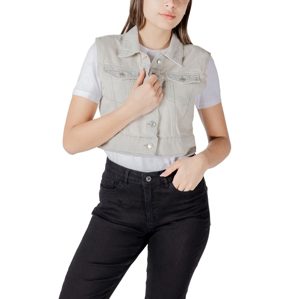 Only Light Blue Cotton Sleveless Jacket 1728,71956299936,Clothing,IT38|XS,IT40|S,IT42|M,IT44|L,Jackets & Coats - Clothing,Light Blue,New with tags,Only,Sleveless Jacket - Jackets & Coats - Clothing,Women