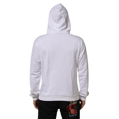 Dolce & Gabbana White Sacred Heart Hooded Sweatshirt Sweater Dolce & Gabbana