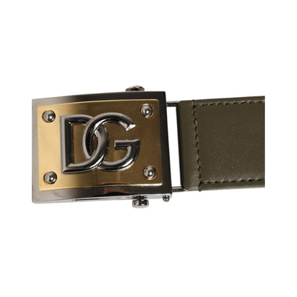 Dolce & Gabbana Military Green Nylon Logo Metal Buckle Belt Dolce & Gabbana