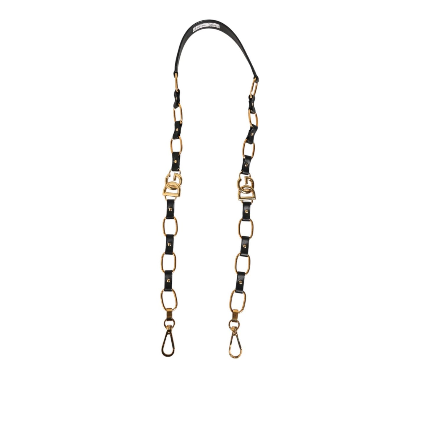 Dolce & Gabbana Black Leather Gold Chain Bag Accessory Shoulder Strap Dolce & Gabbana