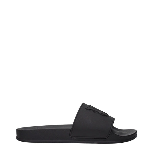 Palm Angels Black Cotton Slippers 1728,75667636384,Black,EU40/US7,Men,New with tags,Palm Angels,Sandals - Shoes,Shoes,Slippers - Sandals - Shoes