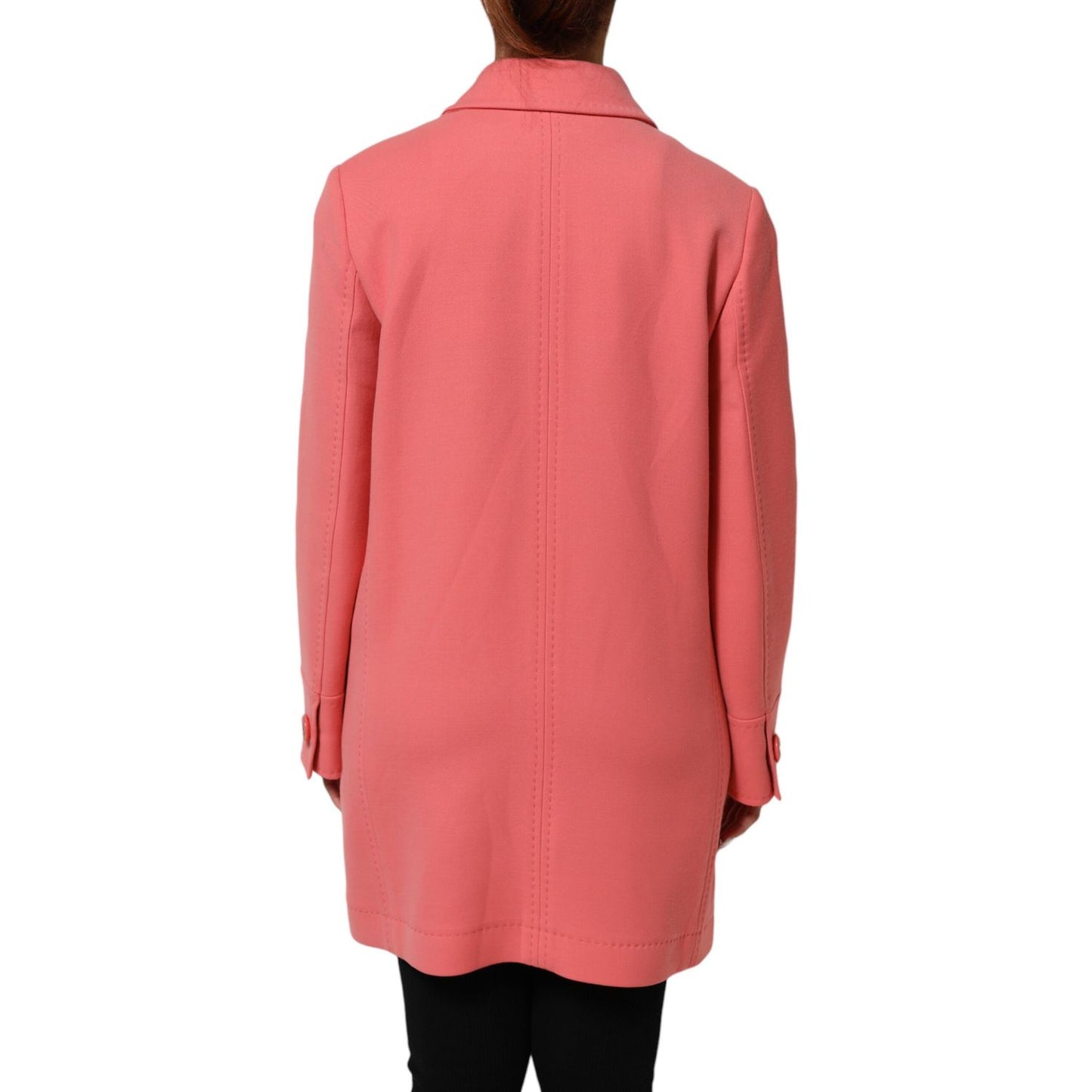 Dolce & Gabbana Pink Buttoned Down Trench Coat Jacket 1728,67345645728,Clothing,Coats - Jackets & Coats - Clothing,Dolce & Gabbana,IT44 | L,Jackets & Coats - Clothing,Material: 100%WV,Pink,Preowned / Defect,Women