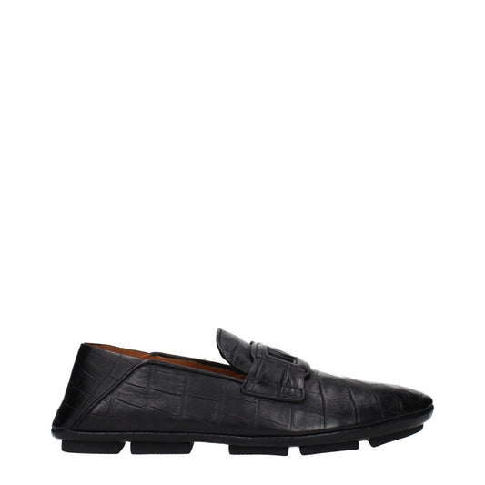 Dolce & Gabbana Black Leather Slip-On Loafers 1728,75667636384,Black,Dolce & Gabbana,EU39/US6,EU40/US7,Loafers - Shoes,Men,New with tags,Shoes,Slip-On Loafers - Loafers - Shoes
