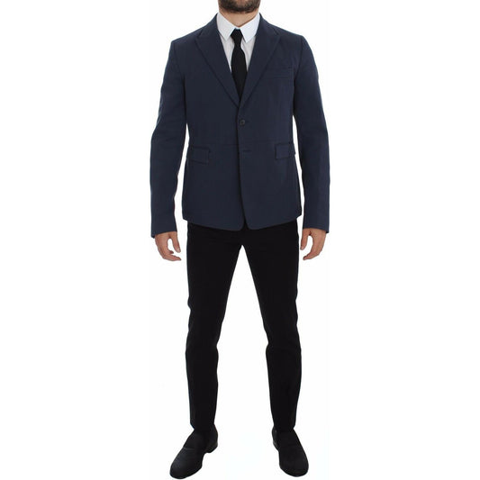 Dolce & Gabbana Blue Cotton Stretch Casual Blazer