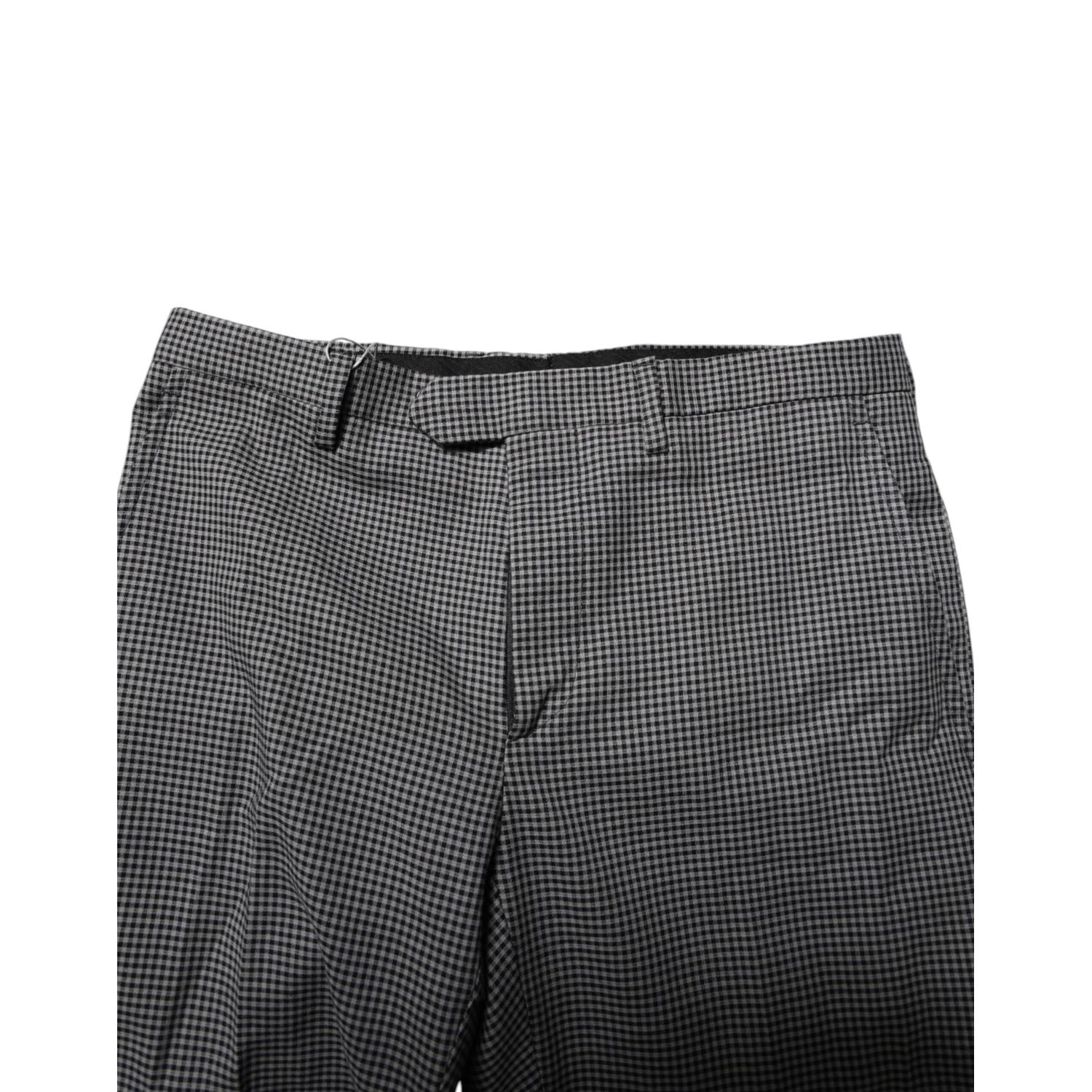 BENCIVENGA Black White Checkered Tapered Dress Pants