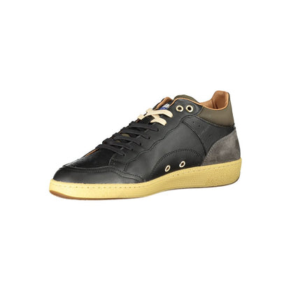Blauer Black Leather Men Sneaker