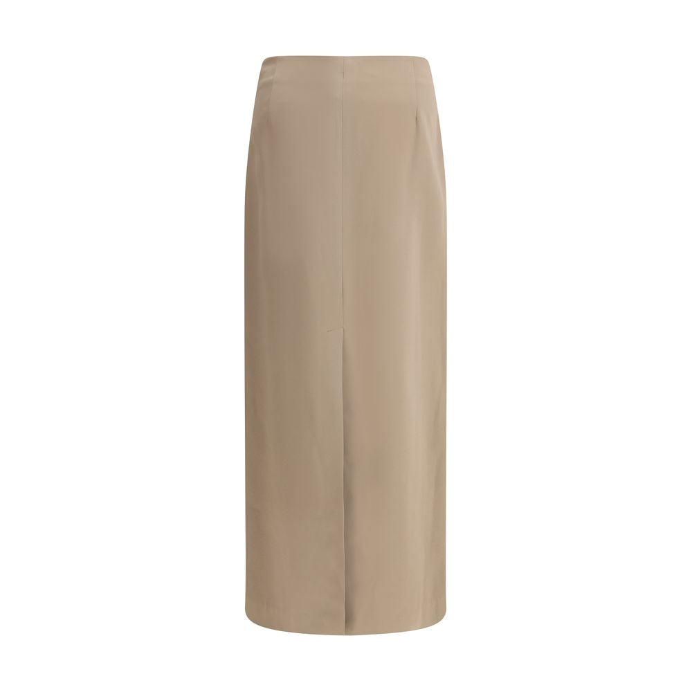 Brunello Cucinelli Gray Acetate Midi Skirt Brunello Cucinelli