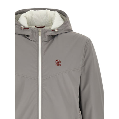 Brunello Cucinelli Gray Polyamide Shell Jacket