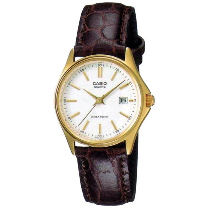 CASIO COLLECTION Mod. LADY DATE LEATHER - WHITE. GOLD INDEXES CASIO COLLECTION & VINTAGE