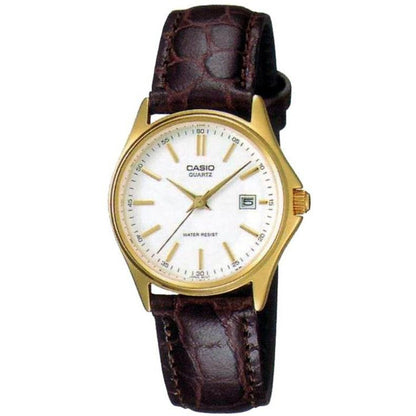 CASIO COLLECTION Mod. LADY DATE LEATHER - WHITE. GOLD INDEXES CASIO COLLECTION & VINTAGE
