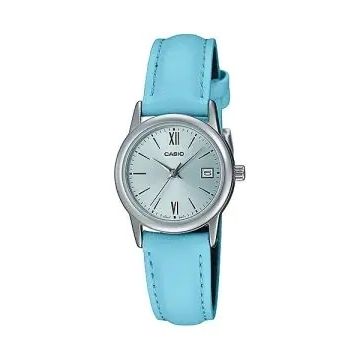 CASIO COLLECTION Mod. LADY DATE SILVER. LEATHER - LIGHT BLUE CASIO COLLECTION & VINTAGE